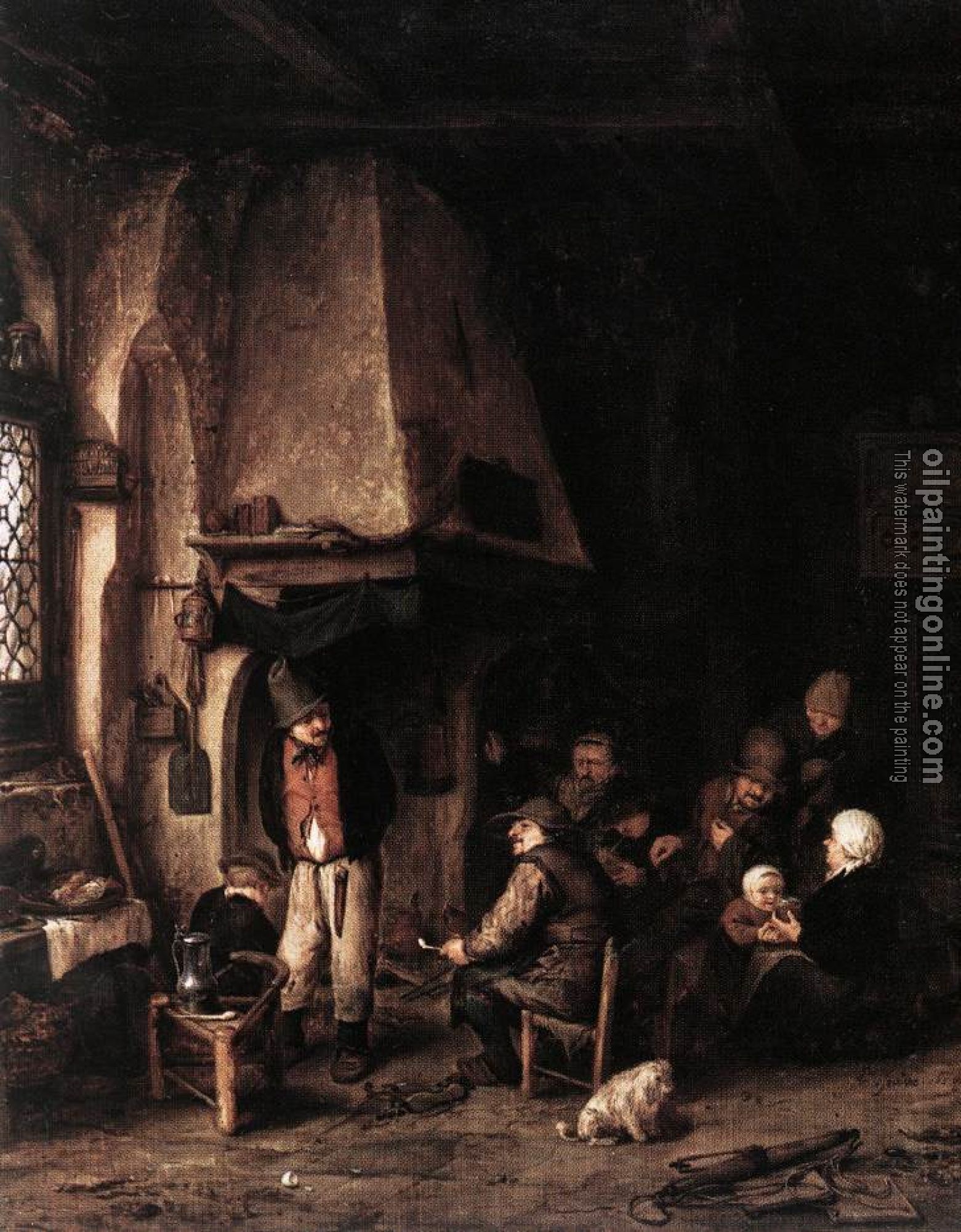 Ostade, Adriaen Jansz van - Interior of a Farmhouse with Skaters